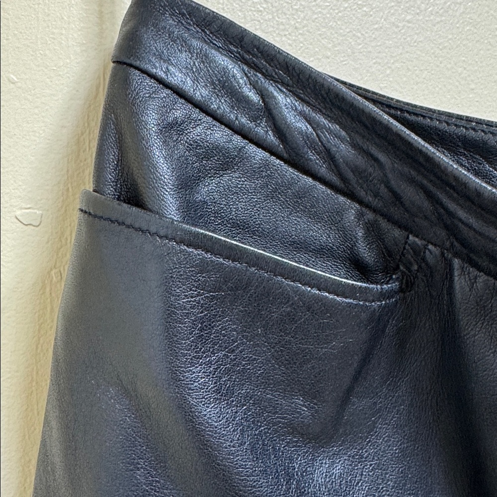 Black  Leather Pants by Ellen Tracy - Picture 4 of 12